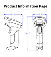 Escáner de Código de Barras Inalámbrico USB 1D 2D Portátil con Sensor CMOS para Uso Industrial en Almacenes, Comercio Minorista y Logística, en Stock