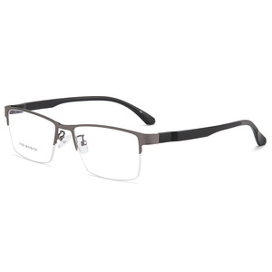 แว่นตาผู้ชายทรงสี่เหลี่ยมครึ่งกรอบ ดันยาง น้ำหนักเบา กรอบโลหะ พลาสติก เหล็ก รุ่น 31050 - Product Image 2