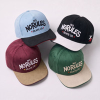 Casquette de baseball structurée en daim marron vintage brodée sur mesure pour homme et femme