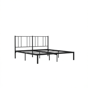 Struttura letto in metallo nera con rivestimento a polvere, rettangolare, stile industriale, per camera da letto - Product Image 1