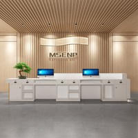 Réception moderne de luxe en or Réception en bois pour spa Salon de beauté Département des ventes des hôtels Réception à vendre