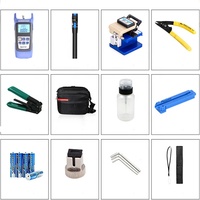 Kit d'outils d'épissage de fibre optique ftth pour outils de coupe de fibre optique OPM + 10KM VFL + dénudeur 3 trous + couperet FC-6S + coupe-câble