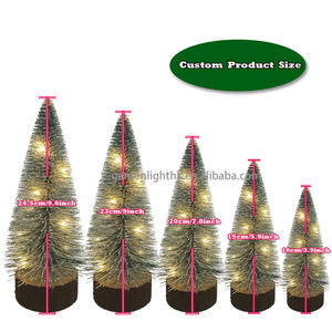 Xams Gift Artificial Green Mini <b>Bottle</b> <b>Brush</b> Christmas <b>Tree</b> with LED Snowflake Decor -Lit -Easy Setup for Home Office Party - Product Image 3