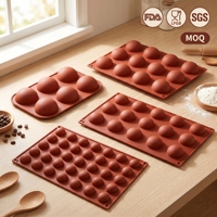 Moule en silicone réutilisable écologique demi-rond, compatible congélateur et four, accessoire de cuisson durable pour usage domestique et commercial