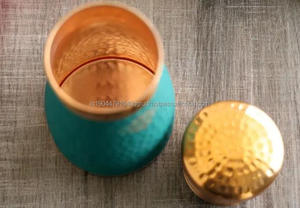 <b>Copper</b> <b>Bottle</b> Hammered Water <b>Bottle</b> Enamel Printed Pure Handmade New Style Travelling And Gym Drinkware <b>Copper</b> Water <b>Bottle</b> - Product Image 4