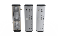 Réservoir tampon double en acier inoxydable de 500 L avec serpentin interne pour chauffe-eau thermodynamique, combinaison de production d'eau chaude sanitaire et de chauffage