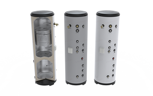 Réservoir tampon double en acier inoxydable de 500 L avec serpentin interne pour chauffe-eau thermodynamique, combinaison de production d'eau chaude sanitaire et de chauffage - Product Image 2