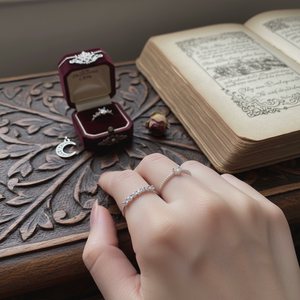 Wholesale Trending Vintage Gothic Fashion <b>Couple</b> <b>Rings</b> Adjustable Opening Eye-Inlay with Moon Heart Flower Zircon Hot Sale - Product Image 3