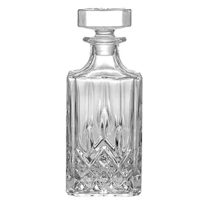 Decanter di vetro all'ingrosso della bottiglia di vetro del decanter del whisky di cristallo singolo all'ingrosso 500ml-750ml