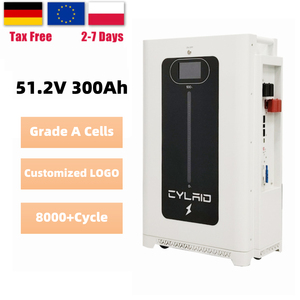 แบตเตอรี่สำรองพลังงานแสงอาทิตย์สำหรับบ้าน EU Stock Power Wall 48V 51.2V 280ah 300Ah 10Kwh 15kwh - Product Image 1