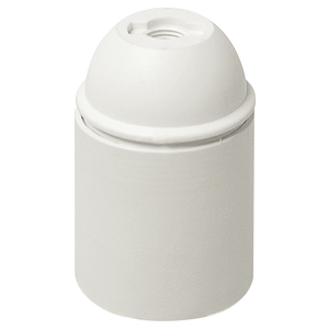 Support de lampe E27 blanc, filetage 3,8 cm, base lisse pour luminaires de plafond - Product Image 1