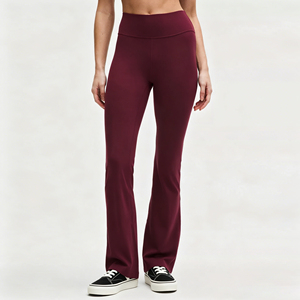 <span class=keywords><strong>Pantaloni</strong></span> Yoga Antibatterici in Cotone di Bambù <span class=keywords><strong>a</strong></span> Gamba Larga per Donne, Leggings <span class=keywords><strong>a</strong></span> <span class=keywords><strong>Vita</strong></span> Alta Traspiranti, Abbigliamento Sportivo - Product Image 5