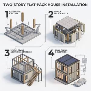 Casa Modular Moderna de 2 Pisos en Contenedor, Espacio de Vivienda Portátil, Dormitorio para Empleados, Complejo de Apartamentos con Escaleras - Product Image 6