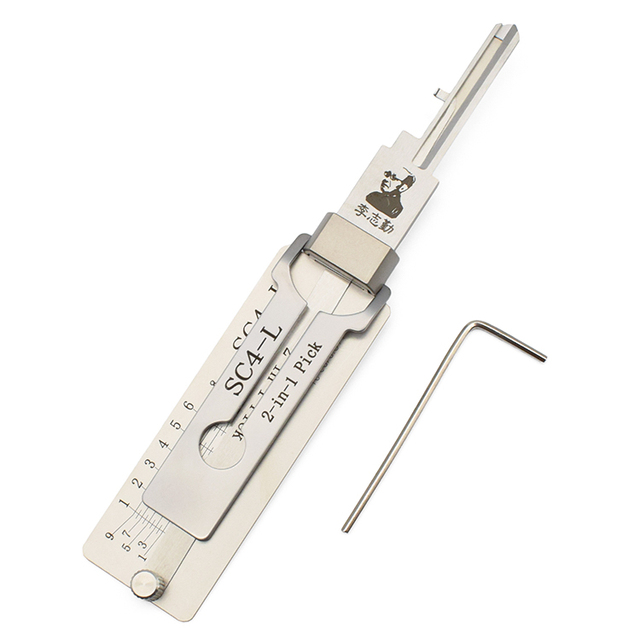 Locksmith Tools Lishi 2 In1 Tools Lock Key Picking Set Decoder SC4-L for Vehicle Door Lock