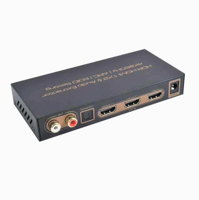 HDR 1X2 & Audio Extractor 2-port Splitter, 4K Audio Extractor