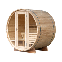 Sauna Tradicional Moderna de Madera Sólida para 4-8 Personas, Fabricada con Abeto/Madera Termotratada/Cedro Canadiense, para Jardín o Exterior