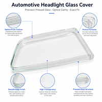 Couvercles de phares en verre fusionné pressés pièces de rechange automobiles claires pour Source de lumière fluorescente AGV