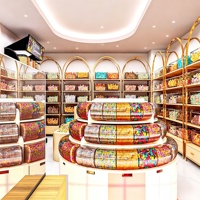 Décorations de magasin de bonbons colorées à la mode Comptoir de magasin de bonbons sur mesure Design d'intérieur