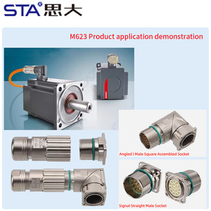 Konektor M23 M623 6 7 9 12 17 Pin Sinyal Industri Daya Motor Servo <span class=keywords><strong>Encoder</strong></span> Lurus/Sudut Konektor Jantan Betina Soket Persegi - Product Image 5