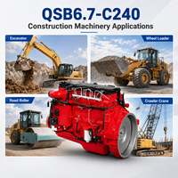 Moteurs diesel SCDC DCEC Cummins QSB6.7-C240 240HP 6.7L à refroidissement par eau, système Common Rail électronique Tier 3 complet pour excavatrice et chargeuse