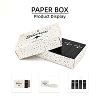Boîte cadeau personnalisée noire et blanche à pois avec couvercle et base pour marque de balles de golf, idéale pour l'affichage en magasin et l'emballage de vente en gros et au détail