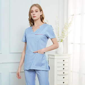 Ensemble uniforme de travail d'hôpital à manches courtes, style coréen, uniforme de travail pour esthéticienne, dentiste, infirmière, uniforme de protection des mains - Product Image 4