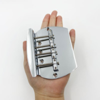 5-String PB Bass Bridge, Semi-circular Fringed Design with Metal Straight Tuning Pegs, Electric Bass String Pull Board