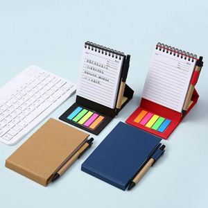 Multifunctional Desktop Stand-up Spiral Notebook Set <b>Pen</b> Colorful Sticky Notes Assorted <b>Colors</b> Office Daily Note-taking - Product Image 1