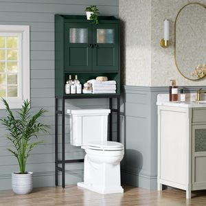 Combohome a doppia porta con cerniera morbida sopra la toilette portaoggetti mobili da bagno con armadio a chiusura morbida - Product Image 5
