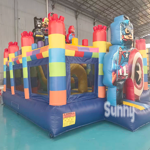 Château gonflable <span class=keywords><strong>Spiderman</strong></span> avec toboggan, combo gonflable super-héros, château gonflable unisexe avec toboggan, structure gonflable Moonwalk - Product Image 3