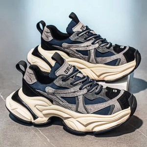 Zapatillas de moda de marca de lujo ligero para hombre, con suela gruesa, aumento de altura, con cordones, informales, de malla antideslizante para estudiantes, ideales para otoño. - Product Image 2