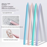 Bâtonnet de mélange multifonctionnel en silicone à double tête, texture douce, applicateur de gel pour nail art et racloir