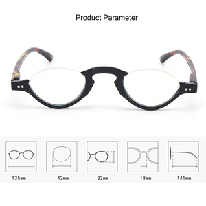 Lunettes de lecture demi-<span class=keywords><strong>lune</strong></span> pour hommes, lunettes de lecture demi-cerclées pour femmes, lunettes rétro, lunettes demi-cerclées bloquant la lumière bleue - Product Image 6