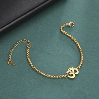 Bouddhisme Hindou Yoga OM Symbole Pendentif Bracelet pour Femmes Hommes Charmes Boîte Chaîne Bracelets Mode Amulette En Acier Inoxydable Bijoux