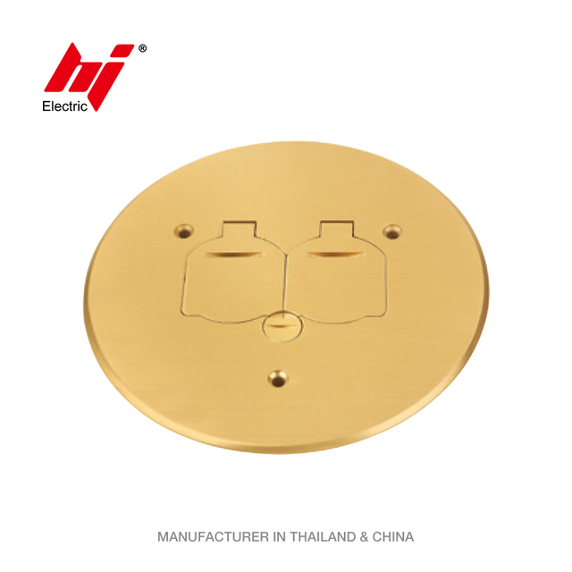 Listed Round Flush Dual Flip Lid Floor Socket Cover Plate with Receptacle