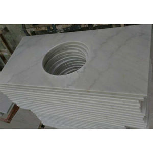 Encimera de mármol blanco duradero, vetas grises, piedra Natural, encimeras de tocador de baño de cocina para hoteles, laminado de cuarzo Artificial hecho - Product Image 3