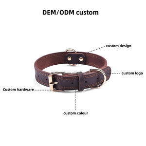 Collar de perro impermeable ajustable más vendido Collar de Mascota de cuero personalizado de lujo con logotipo Estilo clásico duradero para gatos Perros - Product Image 6