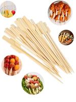 Brochettes en bambou naturel de qualité alimentaire pour barbecue au charbon, longues, jetables, écologiques, avec snacks Oden