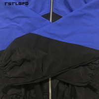 Ensemble deux pièces pour homme : short en nylon color-block à imprimé grandes lettres et veste coupe-vent à col montant – Tenue de rue en gros