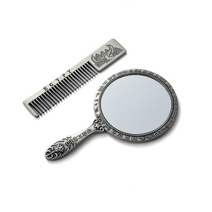 Miroir de poche de haute qualité avec peigne, en alliage de zinc, style égyptien - Product Image 1