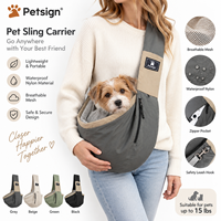 Sac de transport pour chien en nylon imperméable avec ouverture en maille respirante, logo personnalisé OEM, sac de transport pour petit chien à porter en bandoulière