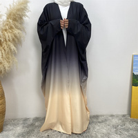 Superbes couleurs dégradées Kimono manches chauve-souris Cardigan ouvert 5 tailles Ombre Bisht Kimonos Dubai Abaya 6 couleurs 6750 #