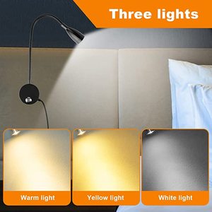 <strong>Reading</strong> <strong>Lamp</strong> Wall Mounted Bedside <strong>Lamp</strong> Touch 3W Dimmable LED <strong>Reading</strong> <strong>Lamp</strong> <strong>Bed</strong> with Switch USB Flexible Gooseneck <strong>Reading</strong> Light - Product Image 4