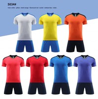 Ensemble de maillot de football en polyester terylène à manches courtes pour l'été, unisexe, pour matchs et entraînements, uniforme de football pour adultes