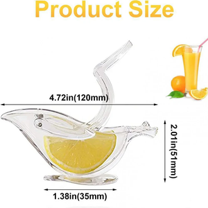 Exprimidor Manual de Limones, Mini Exprimidor de Frutas de Cocina, Forma de Pájaro, Plástico Transparente, Portátil, Multifuncional, Herramienta de Cocina - Product Image 3
