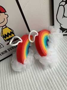 Rainbow Loofah Mesh Bath Flower Luxury Cartoon Loofah Rubbing Bath Towel Bubble Net <b>Shower</b> Flower Wholesale - Product Image 5