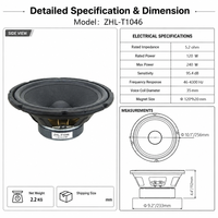 Haut-parleur PA professionnel 10 pouces 120W AES, bobine vocale 35mm, aimant 120mm, système audio pour musique d'ambiance en salle de réunion, vente en gros
