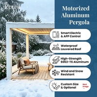 Pergola bioclimatique motorisée en aluminium rétractable avec toit à lamelles imperméable pour l'extérieur