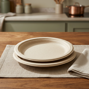 Assiettes en papier de qualité alimentaire jetables, écologiques, durables, résistantes à l'huile, vaisselle pour l'hôtellerie, l'épicerie, les bonbons - Product Image 4