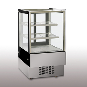 0.7m vuông thép không gỉ bốn mặt bánh thủy tinh tráng miệng bánh hiển thị mát quạt làm mát trưng bày dọc - Product Image 3